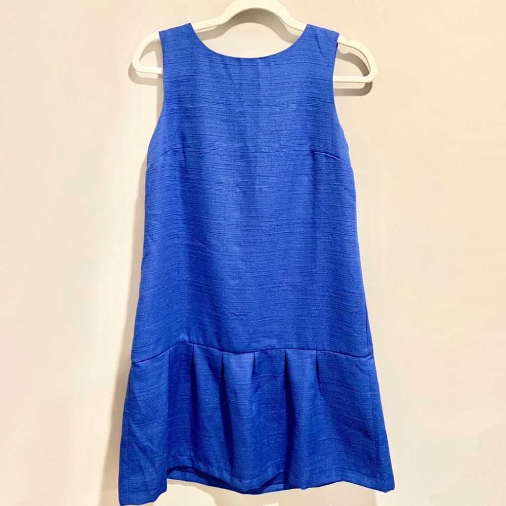 NEW w/ tags Loft blue drop waist ruffle bottom dress